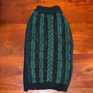 Frisco cable knit dog sweater in teal